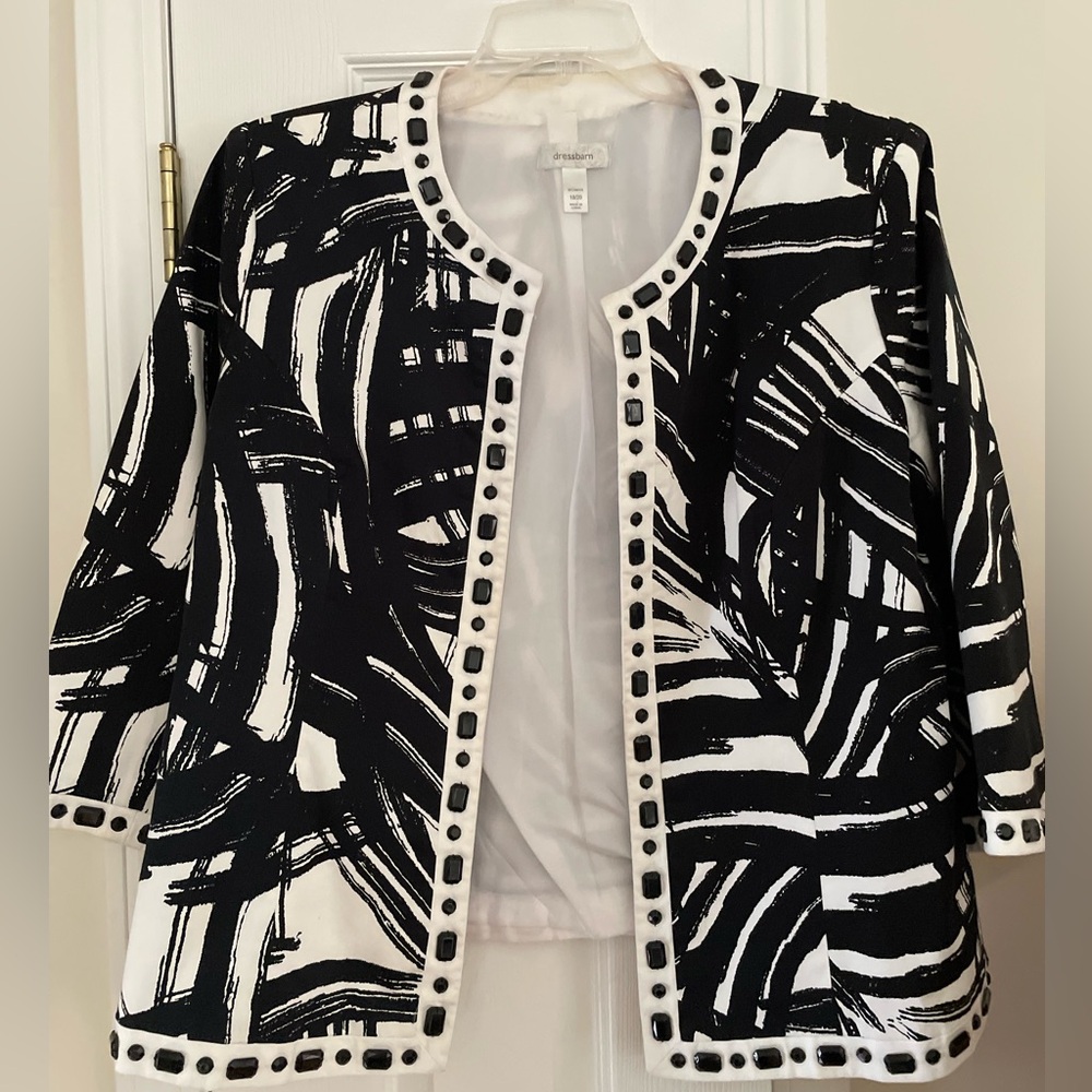 Dress Barn Black and White Blazer Jacket